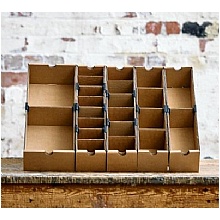 Cardboard Storage Bins  Shelf Bins with Dividers 100mm High