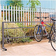Twin-Level Cycle Rack, 6 or 8 Bike Models, Powder-Coated Steel