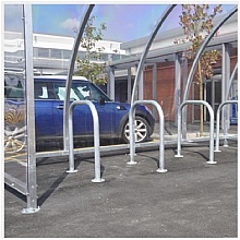 Kenilworth cycle shelter with sheffield floor mounted loops