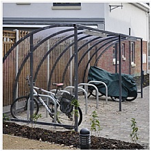 Kenilworth cycle shelter with perspex sides