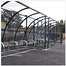 Kenilworth cycle shelter extended with linked units