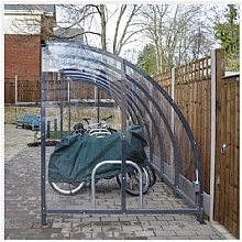 Kenilworth cycle shelter with perspex end