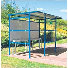 Traditional Smoking Shelter, Steel Frame, Perspex Sides, 7- 12 Person Capacity