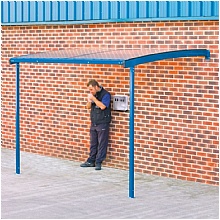 Large Wall Mounted Smoking Shelter,  Steel Frame, UV-Protect Roof