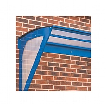 Small Wall-Mounted Blue Smoking Shelter, Compact, UV-Protect