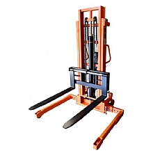 Manual Hydraulic Straddle Stackers, Adjustable Forks, 1000kg, EN 1757-1 Compliant