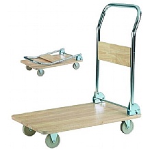 Wooden Deck Trolley, 150kg Load, Folding Chrome Handle