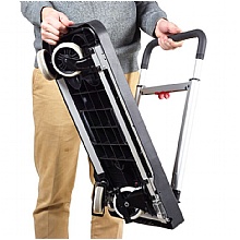 Foldaway platform trolley being folded