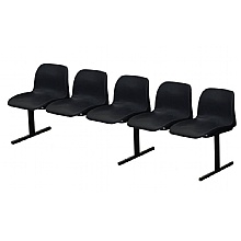 Fully Welded Beam Seating 5 seater with Black Seats