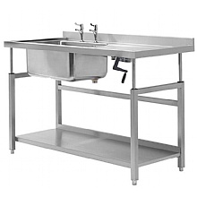 Stainless Steel Sink Unit, Manual Height Adjustable Manual