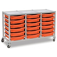 School Tray Storage Units  Mobile  18 Trays  UK Made