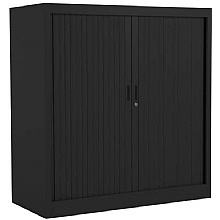 Talos Tambour Storage Cupboard Black Lockable