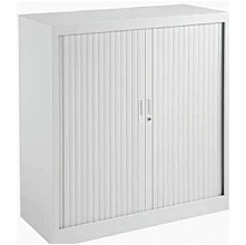 Talos Tambour Storage Cupboard White Lockable