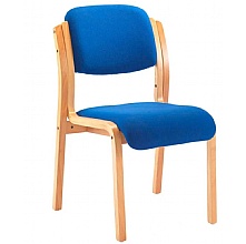 Reception Meeting Chairs Blue Fabric, Stackable without Arms