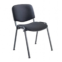 Premium Upholstered Charcoal Fabric Chair with Padded Seat