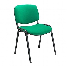 Premium Upholstered Green Fabric Chair with Padded Seat