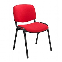 Premium Upholstered Red Fabric Chair with Padded Seat
