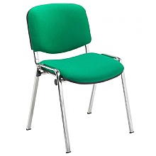 Premium Club Green Fabric Chair with Chrome Frame