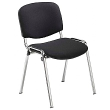 Premium Club Black Fabric Chair with Chrome Frame