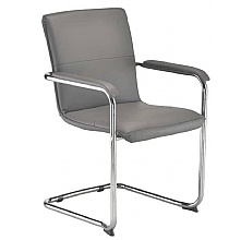 Pavia grey Visitor Chair with Chrome Cantilever Base