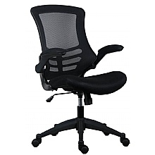 Marlos Mesh Office Black Chair, Folding Arms & Swivel Base