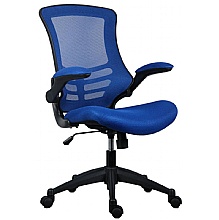Marlos Mesh Office Blue Chair, Folding Arms & Swivel Base