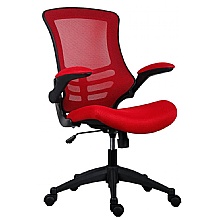 Marlos Mesh Office Red Chair, Folding Arms & Swivel Base