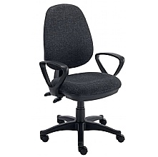 Versi 2-Lever Operator Chair Charcoal with fixed arms