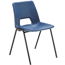 Economy Blue Poly Chair with Black Frame & Skid Feet