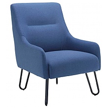Pearl Navy Reception Chair Padded Seat & Hairpin Legs