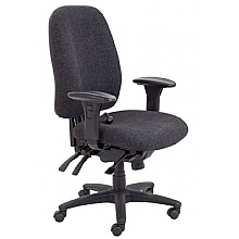 Vista High-Back Charcoal Ergonomic Chair with Lumbar Pump