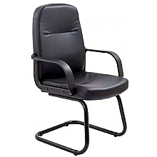 Canasta Faux Leather Visitor Chair with Cantilever Base