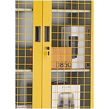 Secure Mesh door cupboard for visual storage