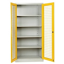 Metal Mesh Storage Cupboards with Locking Double Doors