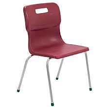 Titan 4-Leg Ergonomic Classroom Chairs, Burgundy