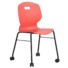 ARC Mobile 4-Leg Classroom Chair, Coral