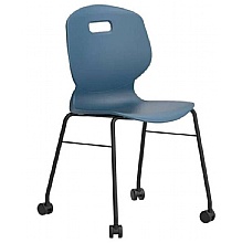 ARC Mobile 4-Leg Classroom Chair, Steel Blue