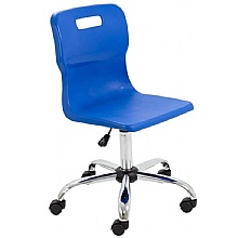 Titan Swivel Classroom Chair Blue with Chrome Base