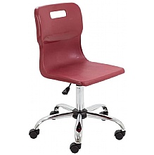 Titan Swivel Classroom Chair Burgundy with Chrome Base