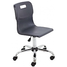 Titan Swivel Classroom Chair Charcoal with Chrome Base