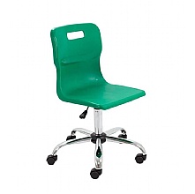 Titan Swivel Classroom Chair Green with Chrome Base