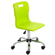 Titan Swivel Classroom Chair Lime with Chrome Base