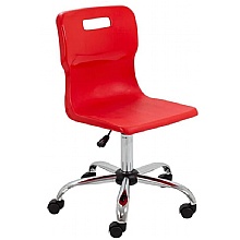 Titan Swivel Classroom Chair Red with Chrome Base