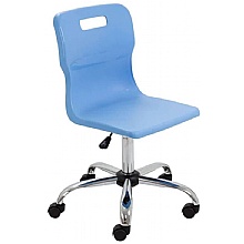 Titan Swivel Classroom Chair Sky Blue with Chrome Base