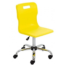 Titan Swivel Classroom Chair Yellow with Chrome Base