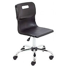 Titan Swivel Classroom Chair Black with Chrome Base