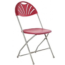 Titan Linking Burgundy Fan Back Folding Chair for Events