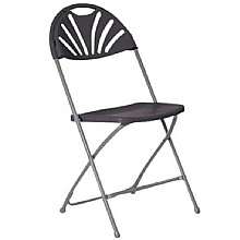 Titan Linking Charcoal Fan Back Folding Chair for Events