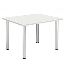 Core Pole Leg Rectangular Meeting Table, White