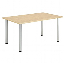 Core Pole Leg Rectangular Meeting Table, Oak